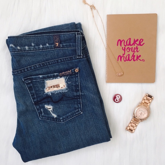 Rare 7 For All Mankind Straight Leg Jeans EUC - Picture 2 of 4